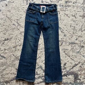 Y2K Belted Hotkiss Dark Wash Bootcut Jeans